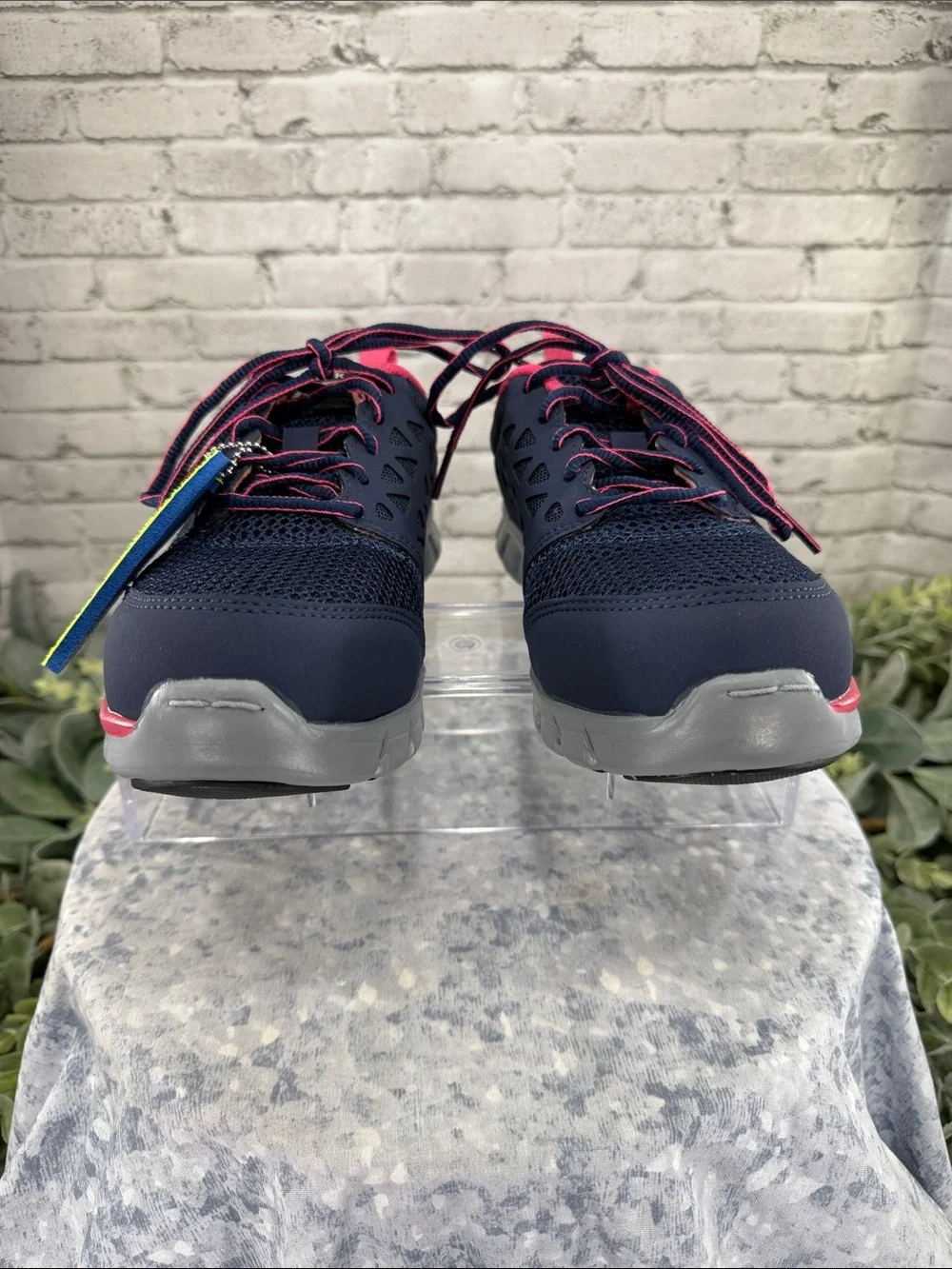REEBOK “Sublite” Navy & Pink Oil & Slip-Resistant Alloy-Toe Athletic WMS 6W💙NEW